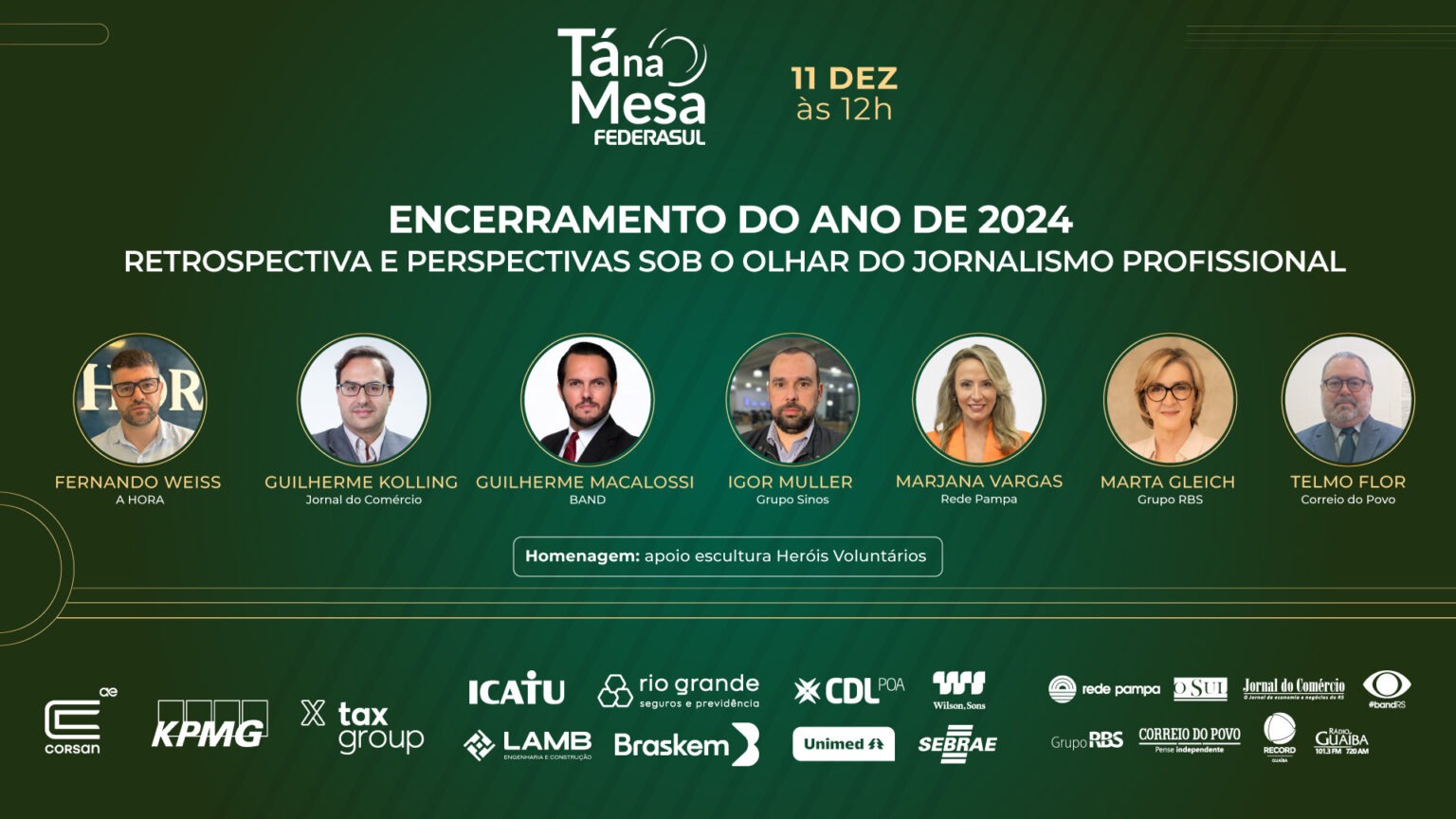 Ta Na Mesa Federasul aborda retrospectiva 2024 e perspectivas sob o olhar do jornalismo profissional