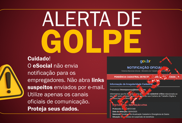 Golpe do eSocial: empresas recebem e-mails falsos com ameaças de suspensão de benefícios