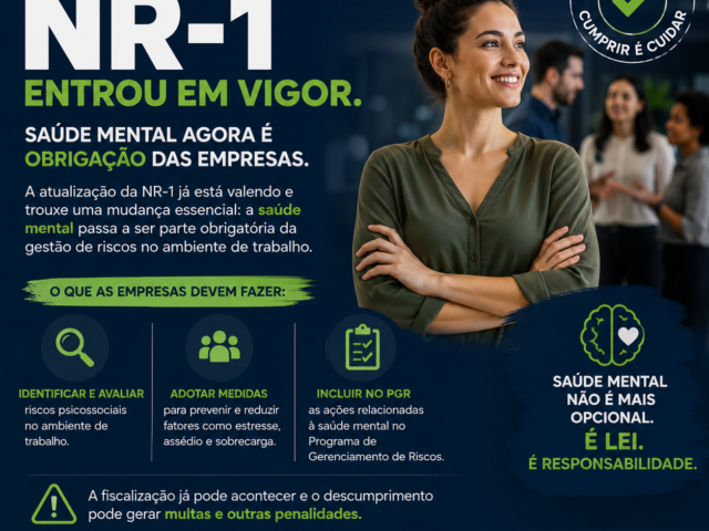 Normas da nova NR-1 entraram em vigor nesta terça-feira, 26