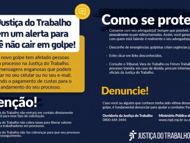 TRT-RS alerta sobre tentativas de golpe envolvendo processos trabalhistas