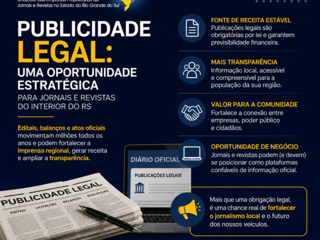 Publicidade legal é oportunidade estratégica para jornais no RS