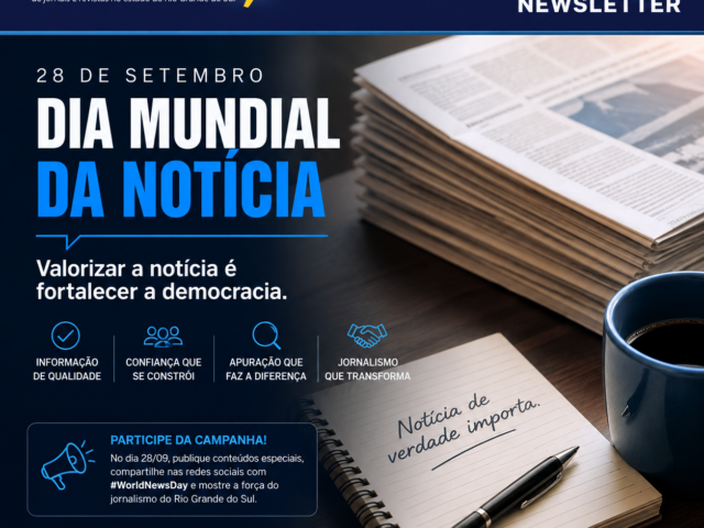 Sindijore RS incentiva veículos a participarem do Dia Mundial da Notícia